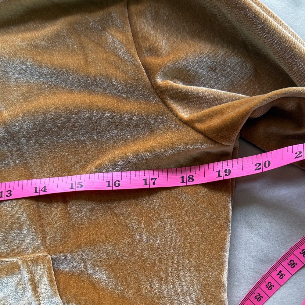 Fabletics Donna Velour Hoodie Brown Velvet Jacket - Picture 6 of 7